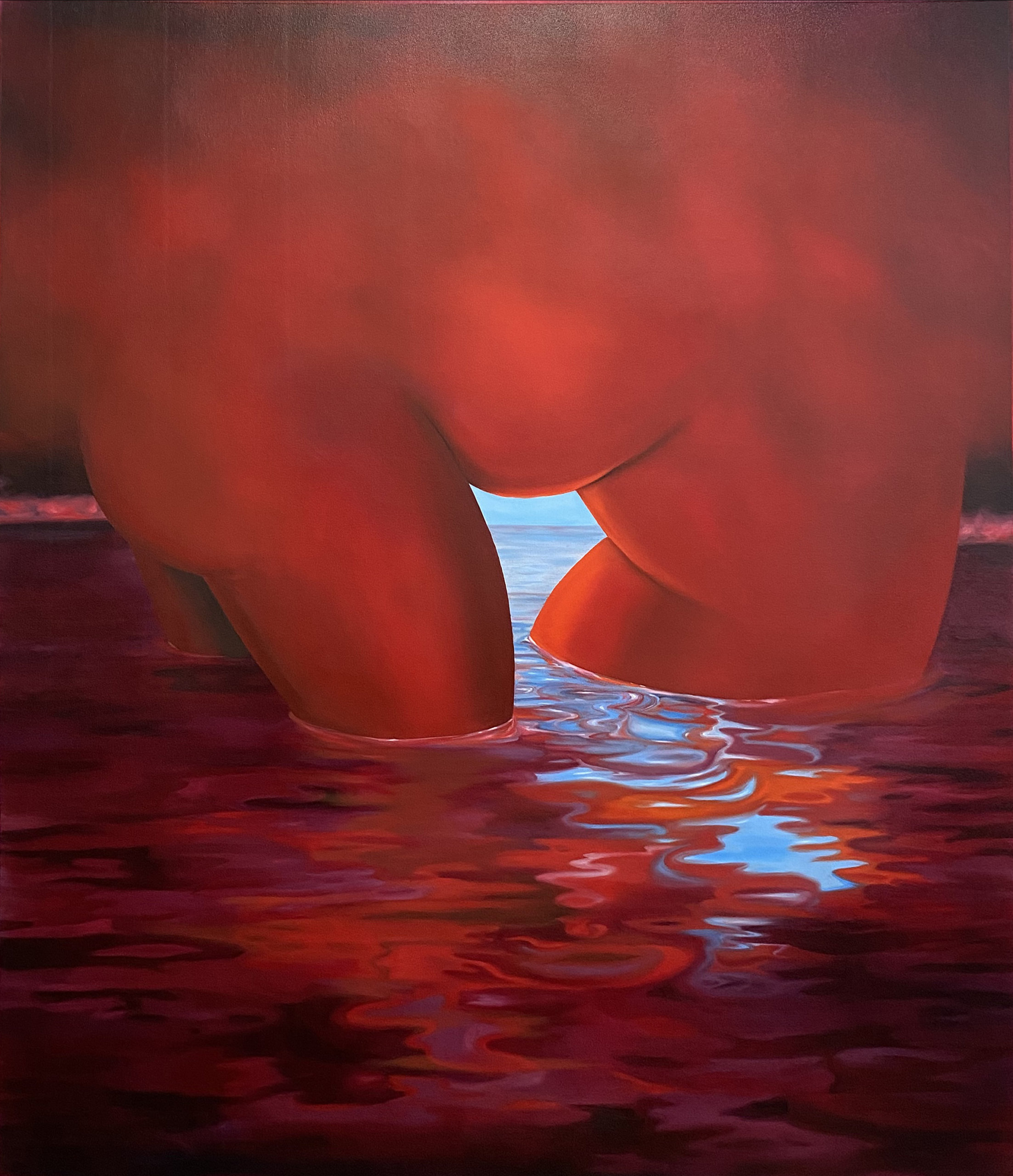Brittney Leeanne Williams A Red Baptism and a Red Drowning, 2019 oil on canvas 58 x 50 in. (147.3 x 127 cm.)