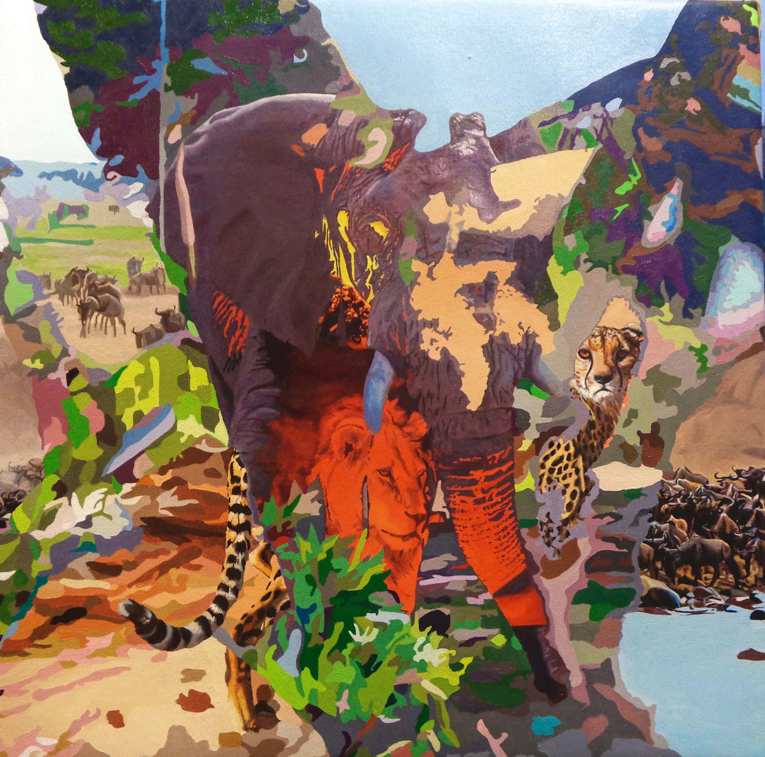Darryl Westly Interior/Exterior Savannah, 2020 oil on canvas 18 x 18 in. (45.7 x 45.7 cm.)