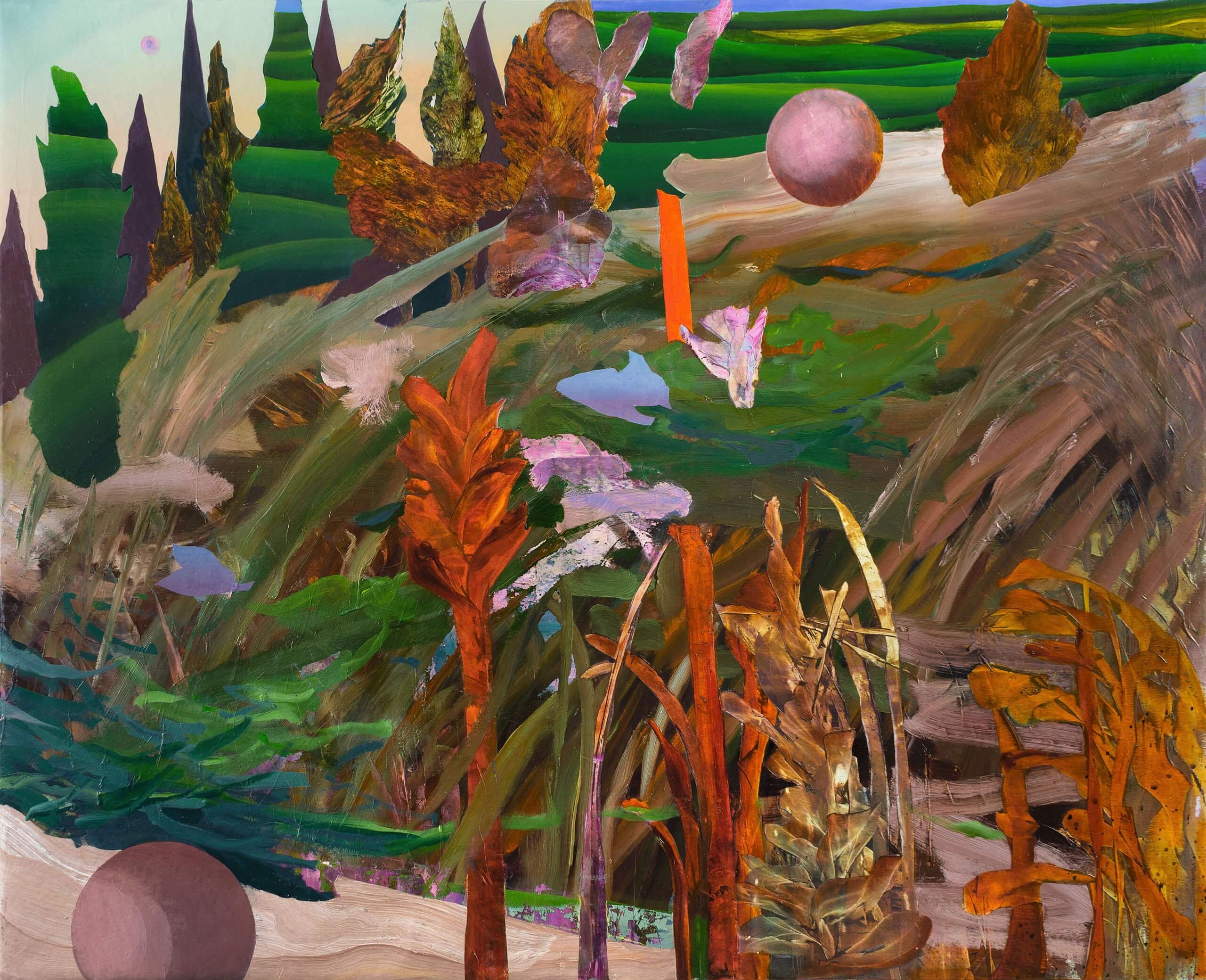 Madeline Peckenpaugh Places of Rest, 2021 oil on canvas 52 x 64 in. (132.1 x 162.6 cm.)