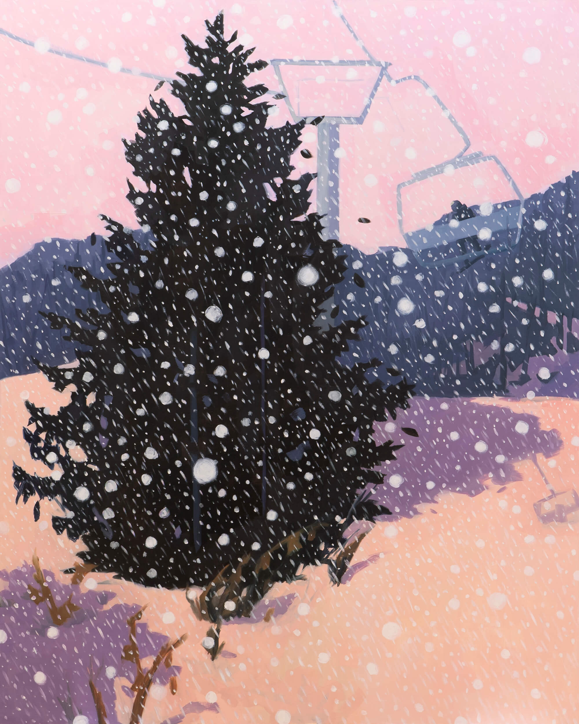 Yuri Yuan Snow Storm, 2022 oil on canvas 60 x 48 in. (152.4 x 121.9 cm.)