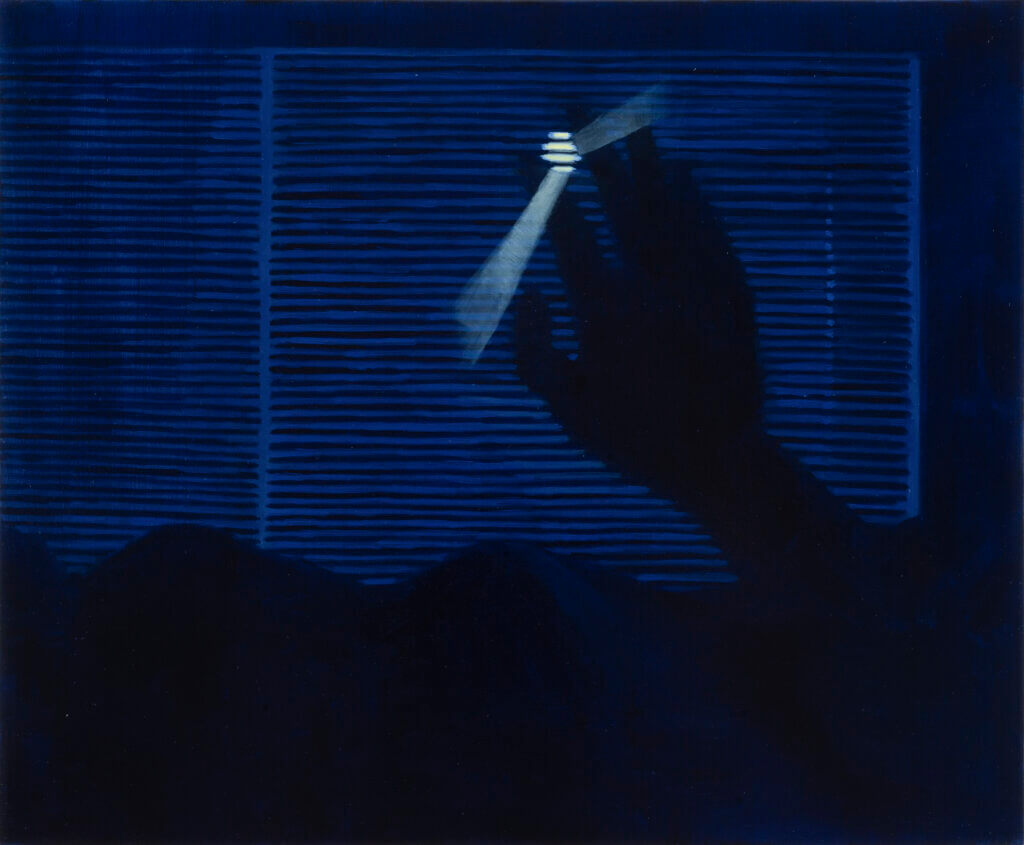 brightened Yuri Yuan The Blue of Distance, 2022 oil on linen 20 x 24 in. (50.8 x 61 cm.)
