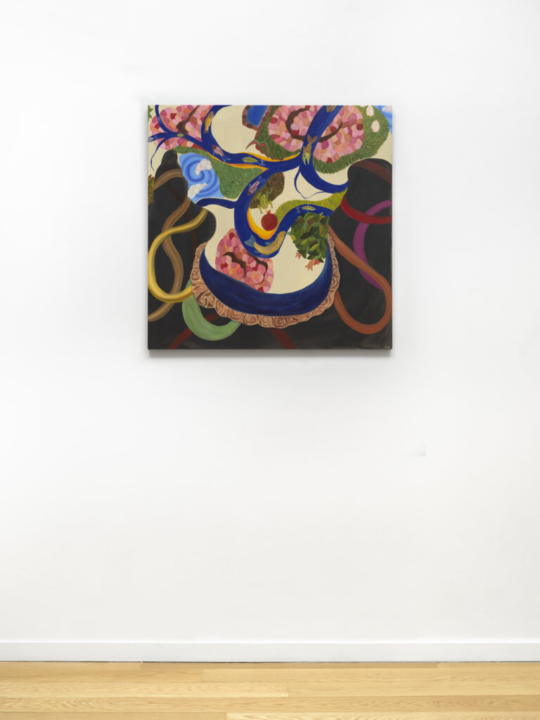 Alyina Zaidi Clingen Cling On, 2023 acrylic on canvas 32 x 32 in. (81.3 x 81.3 cm.)