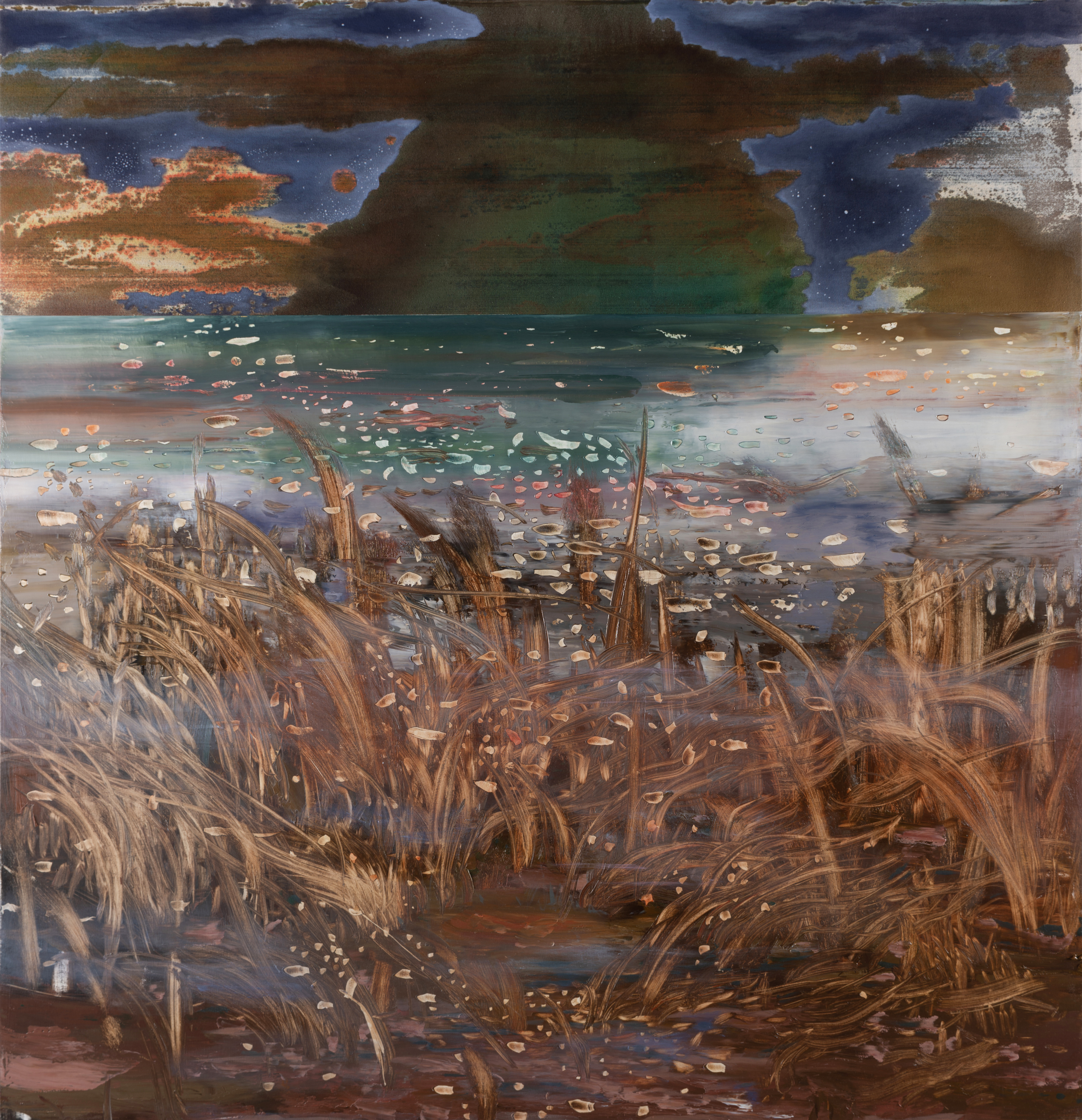 Madeline Peckenpaugh Convergence, 2023 oil and acrylic on canvas 64 x 61 1/2 in. (162.6 x 156.2 cm.)