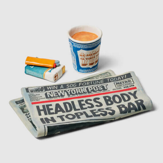 Stephanie H. Shih Breakfast of Champions, 1983, 2023 ceramic 4 x 13 x 13 in. (10.2 x 33 x 33 cm.) Photo: Robert Bredvad