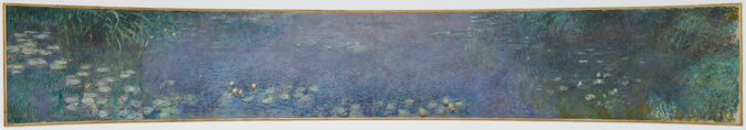 Copy caption Claude Monet Morning Between 1914 and 1926 Three oil “panels” attached to canvas mounted on the wall H. 200; L. 1275 cm © RMN-Grand Palais (Orangerie Museum) / Hervé Lewandowski