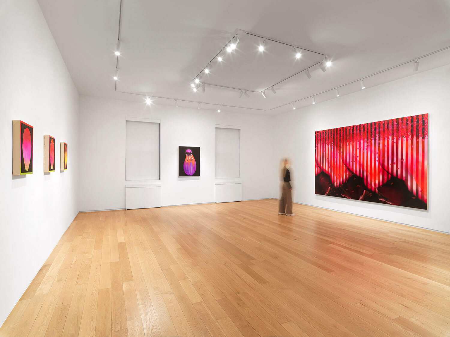 Installation view of Brittney Leeanne Williams: Huddle (November 30, 2023-January 10, 2024) at Alexander Berggruen, NY.