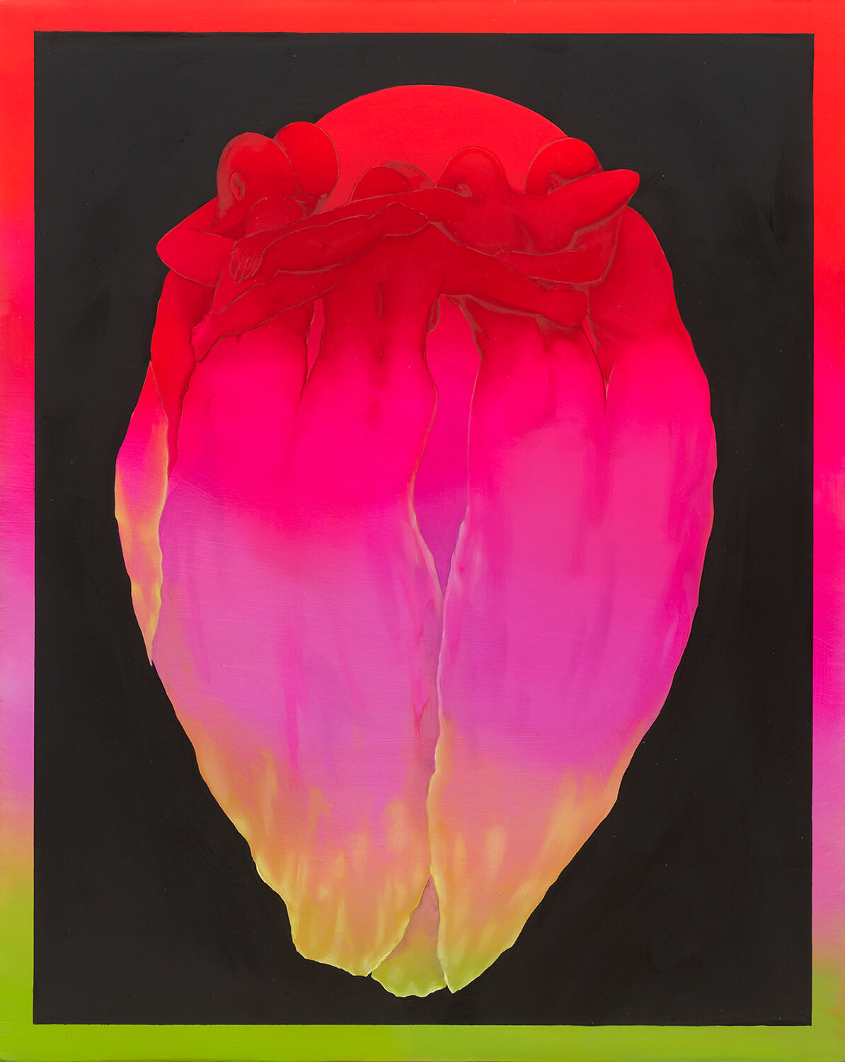 Brittney Leeanne Williams Tulip, Huddle, Dome 1, 2023 oil on canvas 20 x 16 in. (50.8 x 40.6 cm.)