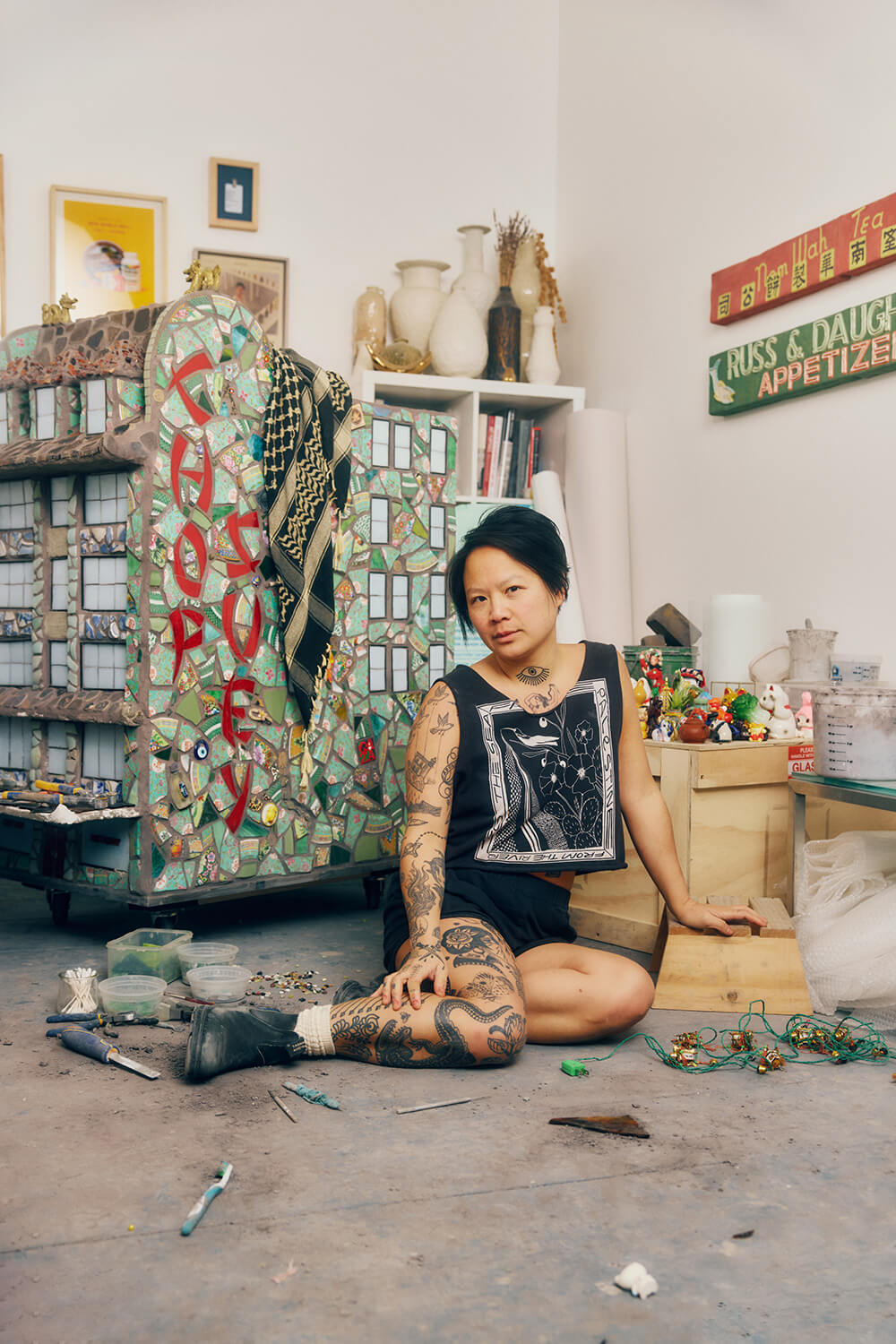 Stephanie H. Shih in the studio, Brooklyn, NY, 2025. Photo: Robert Bredvad