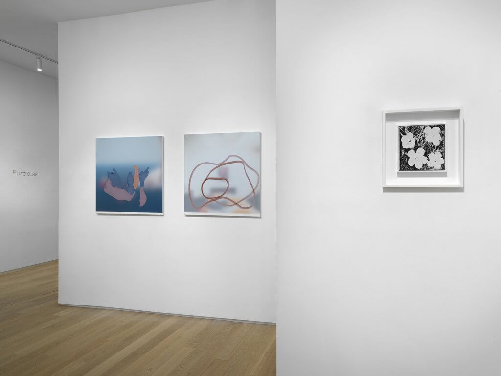 Installation view of Purpose (July 9-August 21, 2025) at Alexander Berggruen, NY.