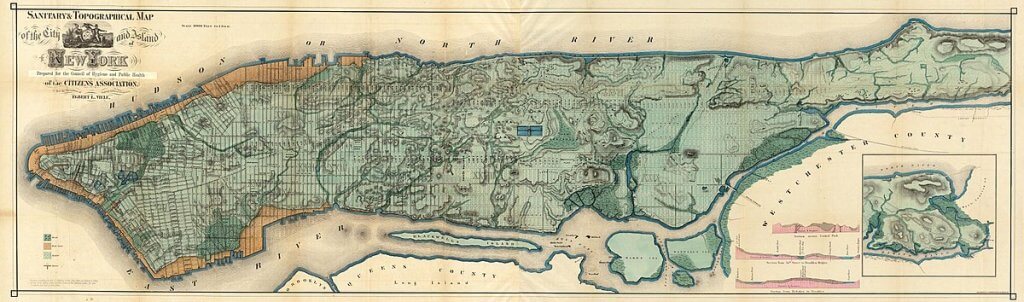 "Sanitary & Topographical Map of the City and Island of New York (1865)", known as the Viele Map