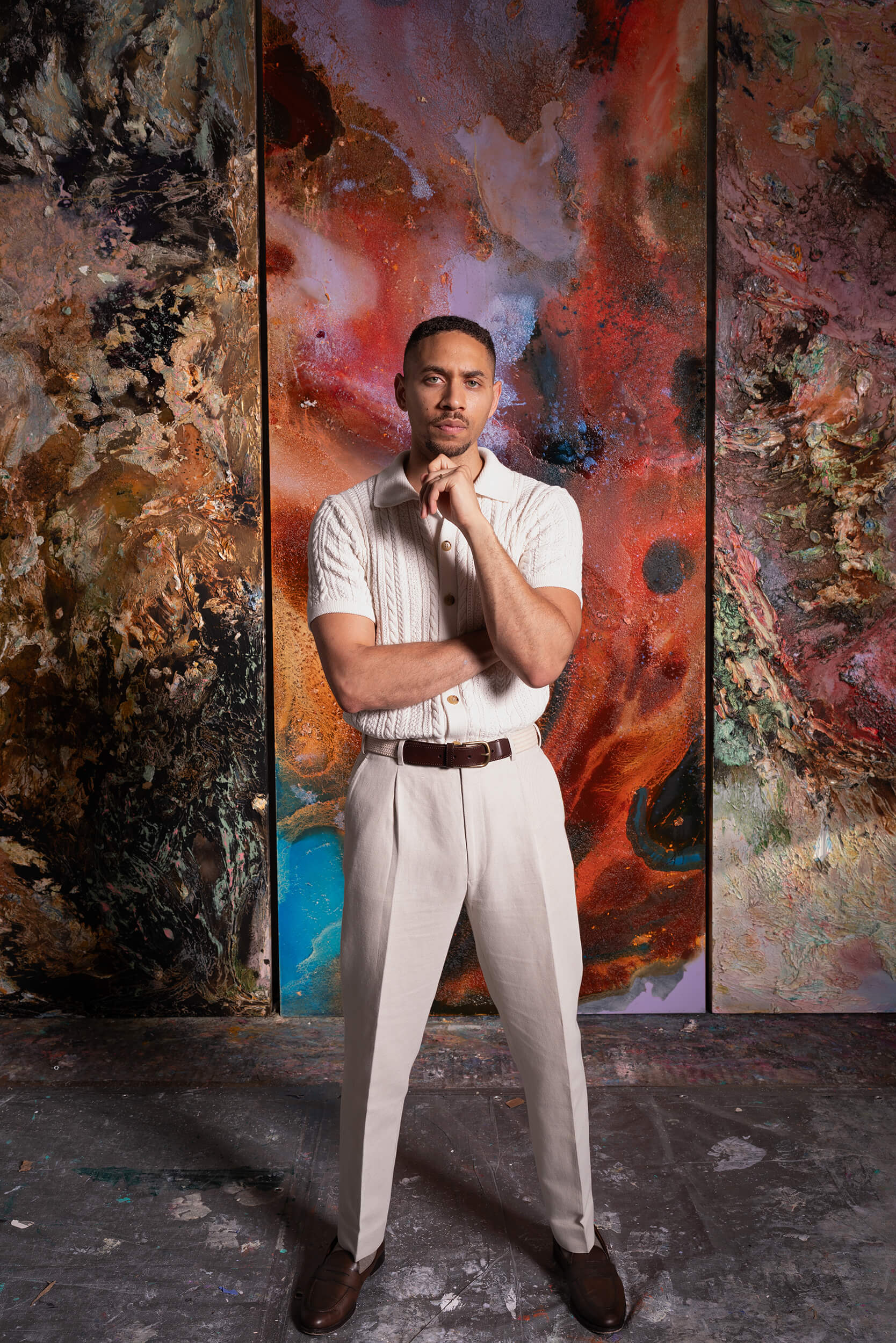 Gabriel Mills in the studio, New Haven, CT, 2025. Photo: Jonathan Peterson