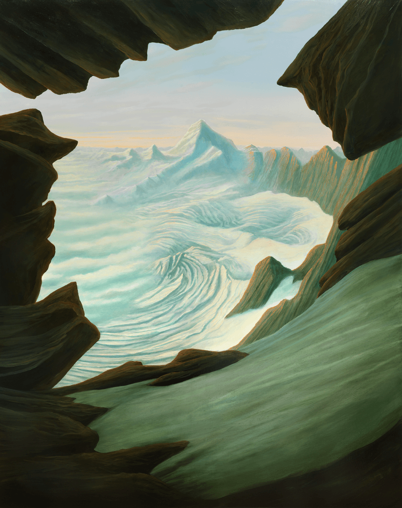 Sholto Blissett The white heat of cold water, vortex, 2025 oil on canvas 78 3/4 x 63 in. (200 x 160 cm.)