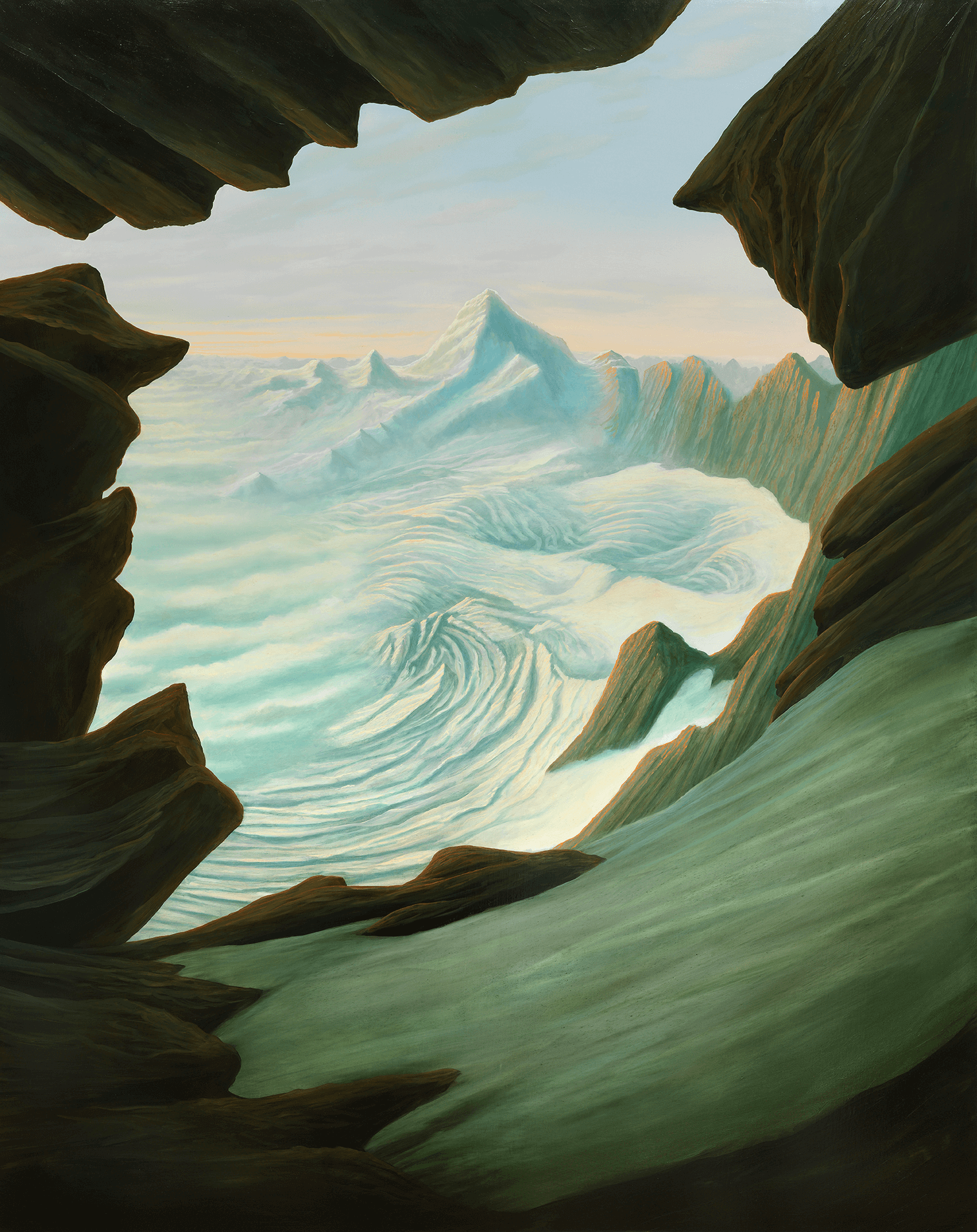 Sholto Blissett The white heat of cold water, vortex, 2025 oil on canvas 78 3/4 x 63 in. (200 x 160 cm.)