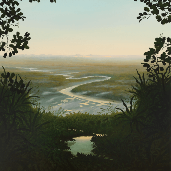 Sholto Blissett The white heat of cold water, wanderer, 2025 oil on canvas 78 3/4 x 63 in. (200 x 160 cm.)