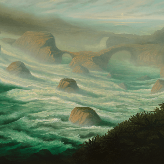 Sholto Blissett The white heat of cold water, maelstrom, 2025 oil on canvas 63 x 78 3/4 in. (160 x 200 cm.)