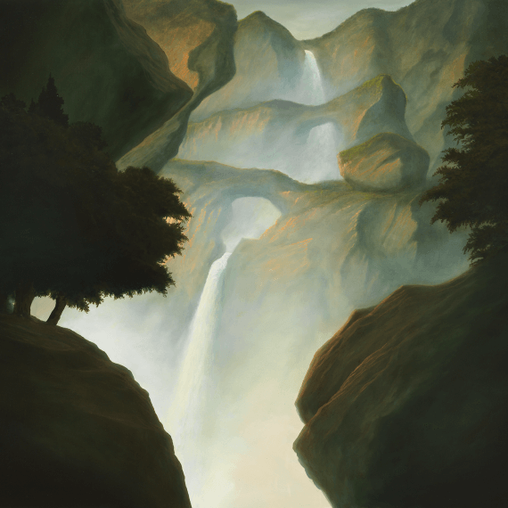 Sholto Blissett The white heat of cold water, descent, 2025 oil on canvas 39 3/8 x 43 1/4 in. (100 x 110 cm.)