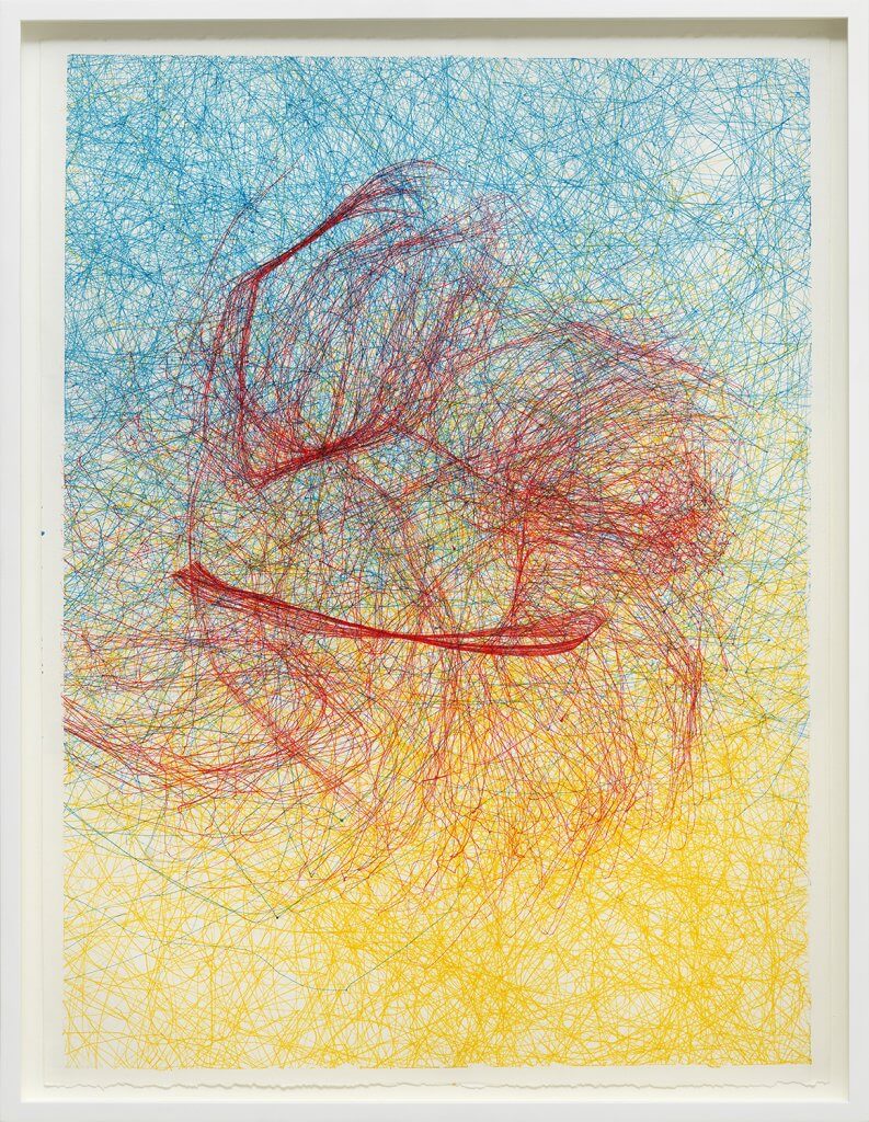 Evan Holloway Scry #8, 2024 ink on paper 26 1/4 x 19 3/4 in. (66.7 x 50.2 cm.) framed: 28 x 21 1/2 x 1 1/2 in. (71.1 x 54.6 x 3.8 cm.)