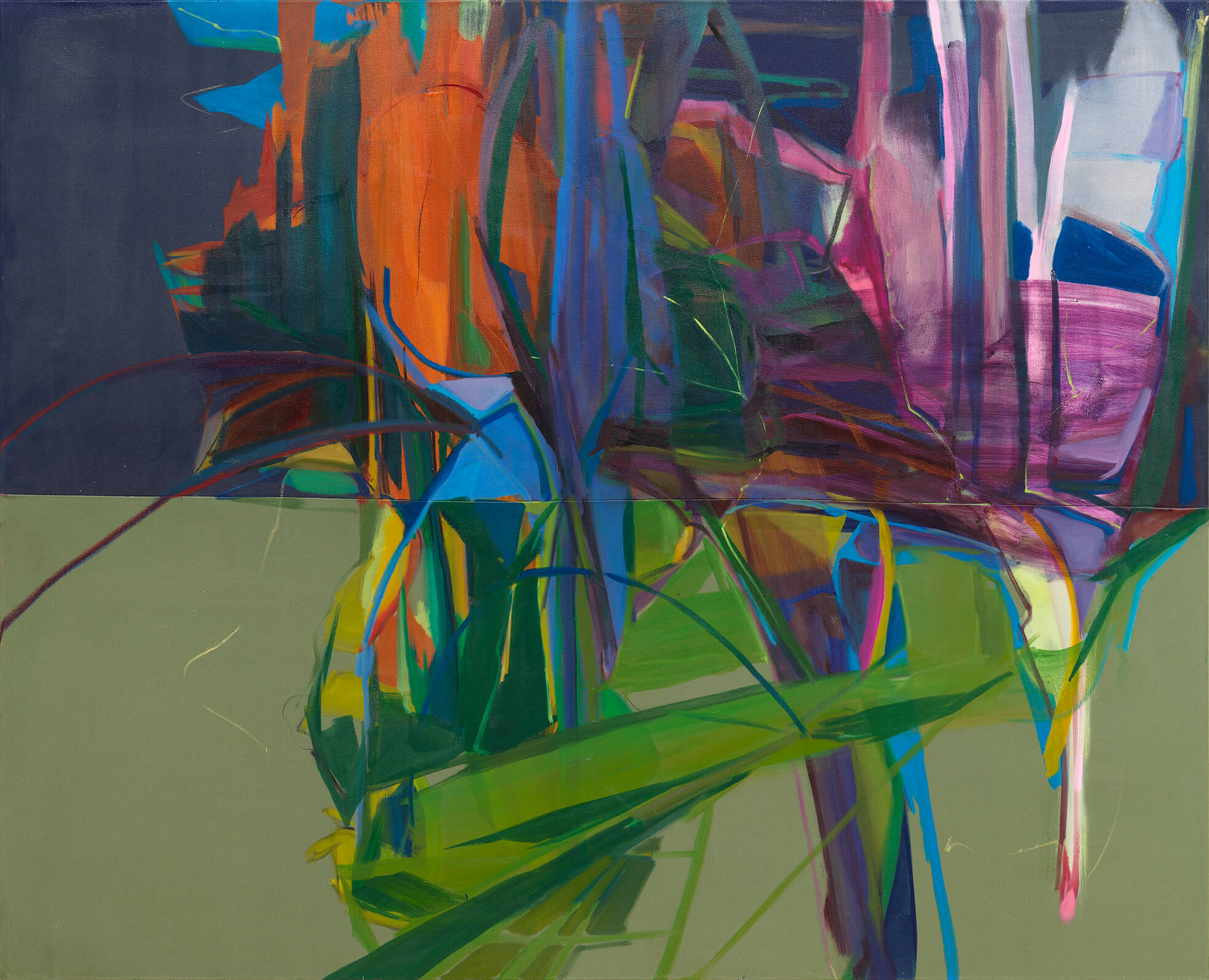 H.E. Morris Future, 2025 oil on cotton 51 1/8 x 63 in. (130 x 160 cm.)