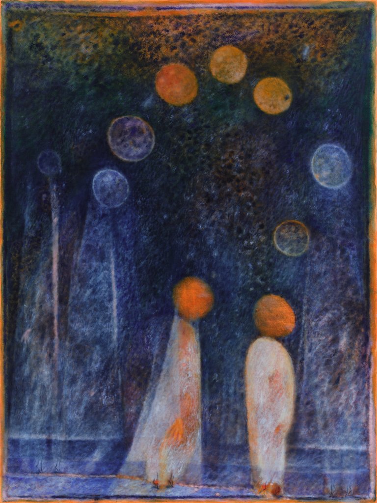 Tahnee Lonsdale Look up to see where rain began, 2025 oil on canvas 48 x 36 in. (121.9 x 91.4 cm.)