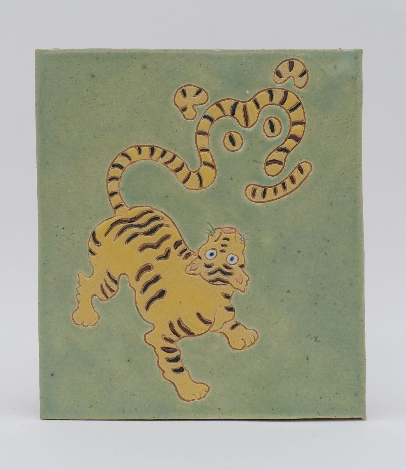 Kevin McNamee-Tweed Tiger (Tiger), 2025 glazed ceramic 6 x 5 1/4 in. (15.2 x 13.3 cm.)