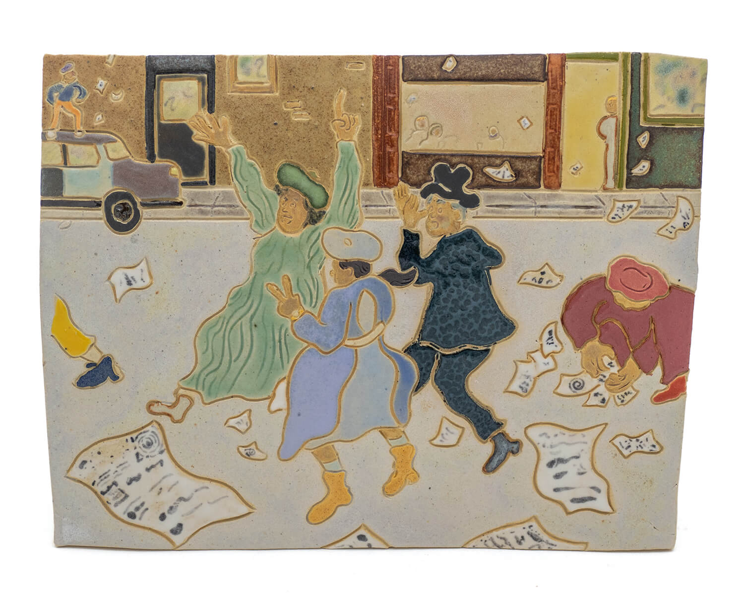 Kevin McNamee-Tweed Street Scene, 2024, Glazed ceramic, 6.25 x 8 inches