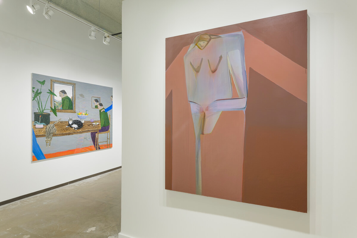 Installation view of Freya Douglas-Morris, Laird Gough, Heidi Hahn, Sally J. Han, Tom Howse, Kevin McNamee-Tweed, Gabriel Mills, Yuri Yuan at the Dallas Art Fair (April 16-19, 2026), Dallas, TX, Booth F22. Photo: Evan Sheldon