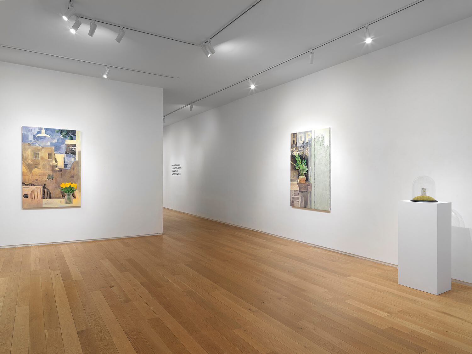 installation view of "Baoying Huang, Alexandria Mento, Nina Molloy, Cate Pasquarelli" (July 8-August 20, 2026) at Alexander Berggruen, NY. Photo: Dario Lasagni