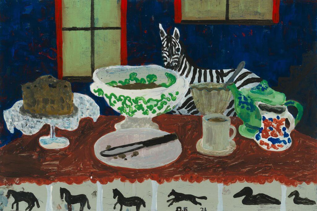 Danny Fox High Tea, 2026 acrylic on board mounted on canvas 15 3/4 x 23 5/8 in. (40 x 60 cm.)