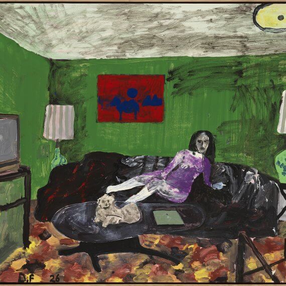 
Danny Fox
Destiny’s basement, 2026
acrylic on board mounted on panel, framed
23 5/8 x 31 1/2 in. (60 x 80 cm.)