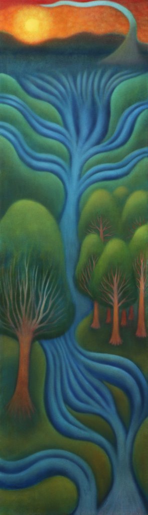 Camilla Engström Blue River, 2026 oil on canvas 60 x 18 in. (152.4 x 45.7 cm.)