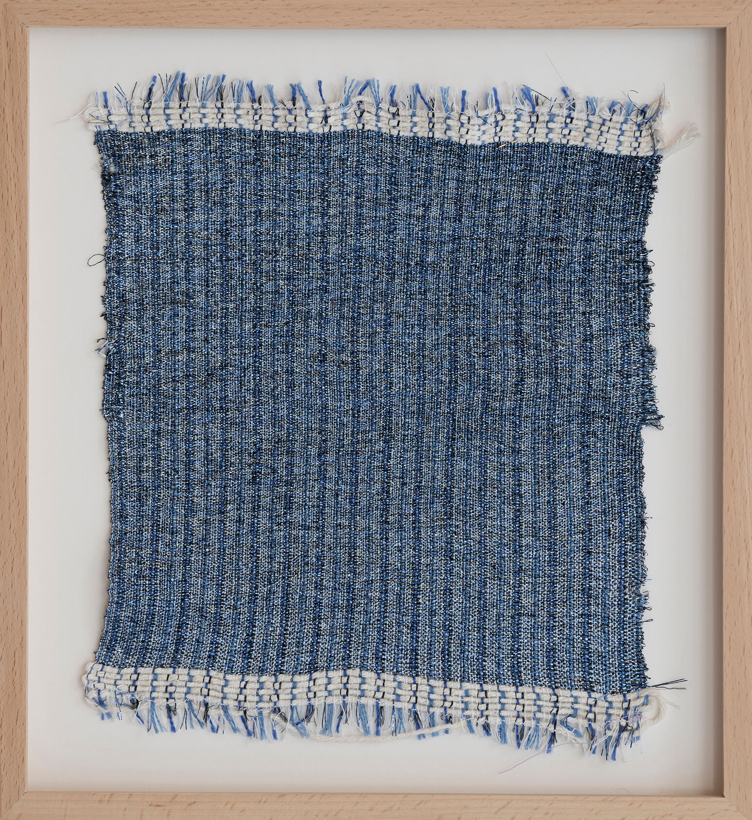 Marie Hazard (Ad Hoc) All that Glitters, 2026 handwoven with lurex, nylon and cotton yarns, beech frame 11 1/4 x 12 1/4 in. (28.5 x 31 cm.)