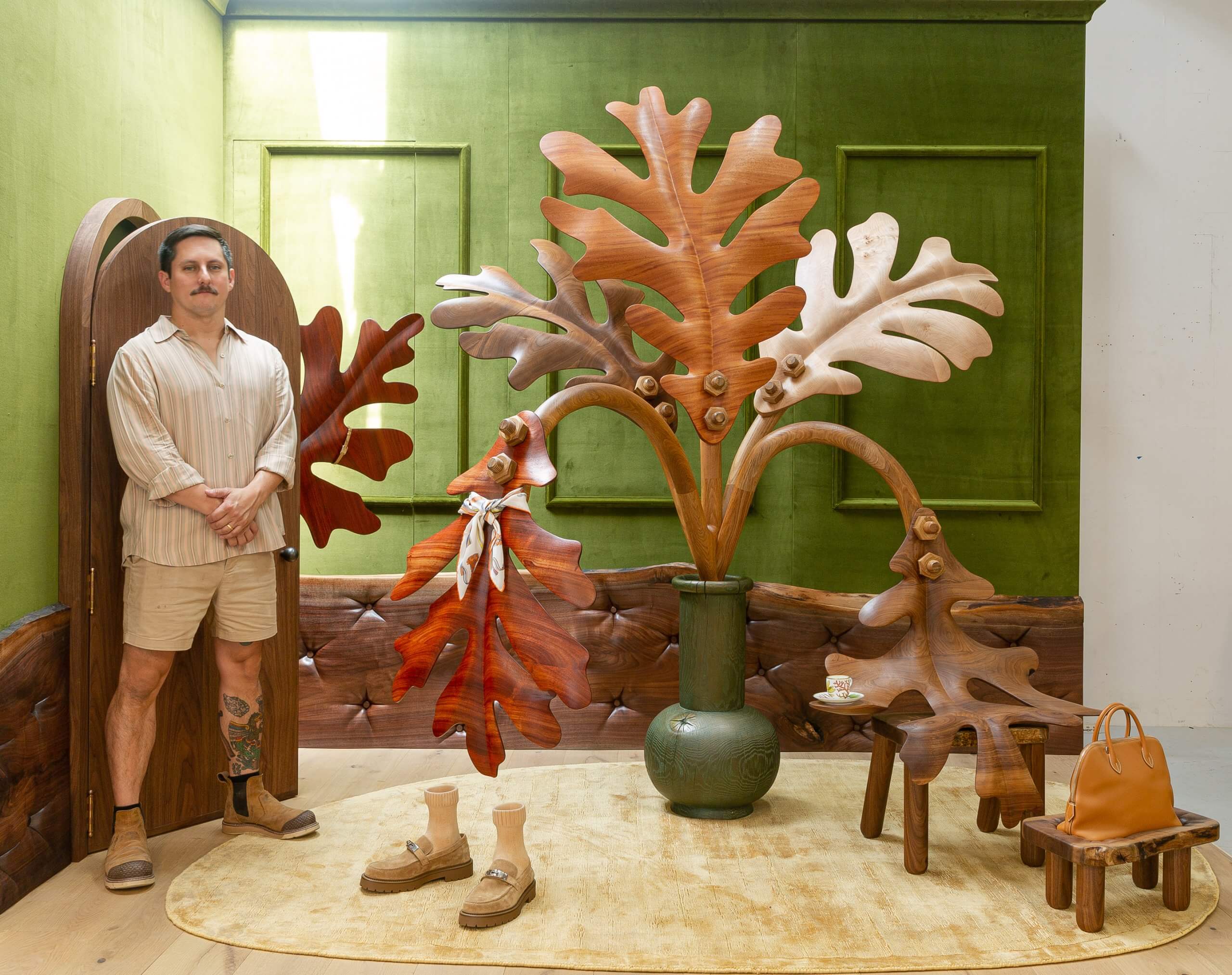 Raul De Lara installation at the Hermès flagship on Madison Avenue, 2026. Photo courtesy of Hermès.
